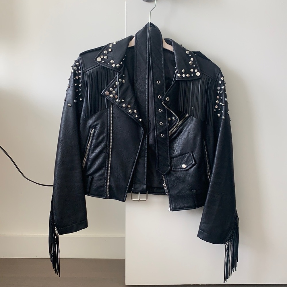 Studded and Fringed Zara Jacket Size XS